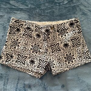 J. Crew Black and White Floral Shorts